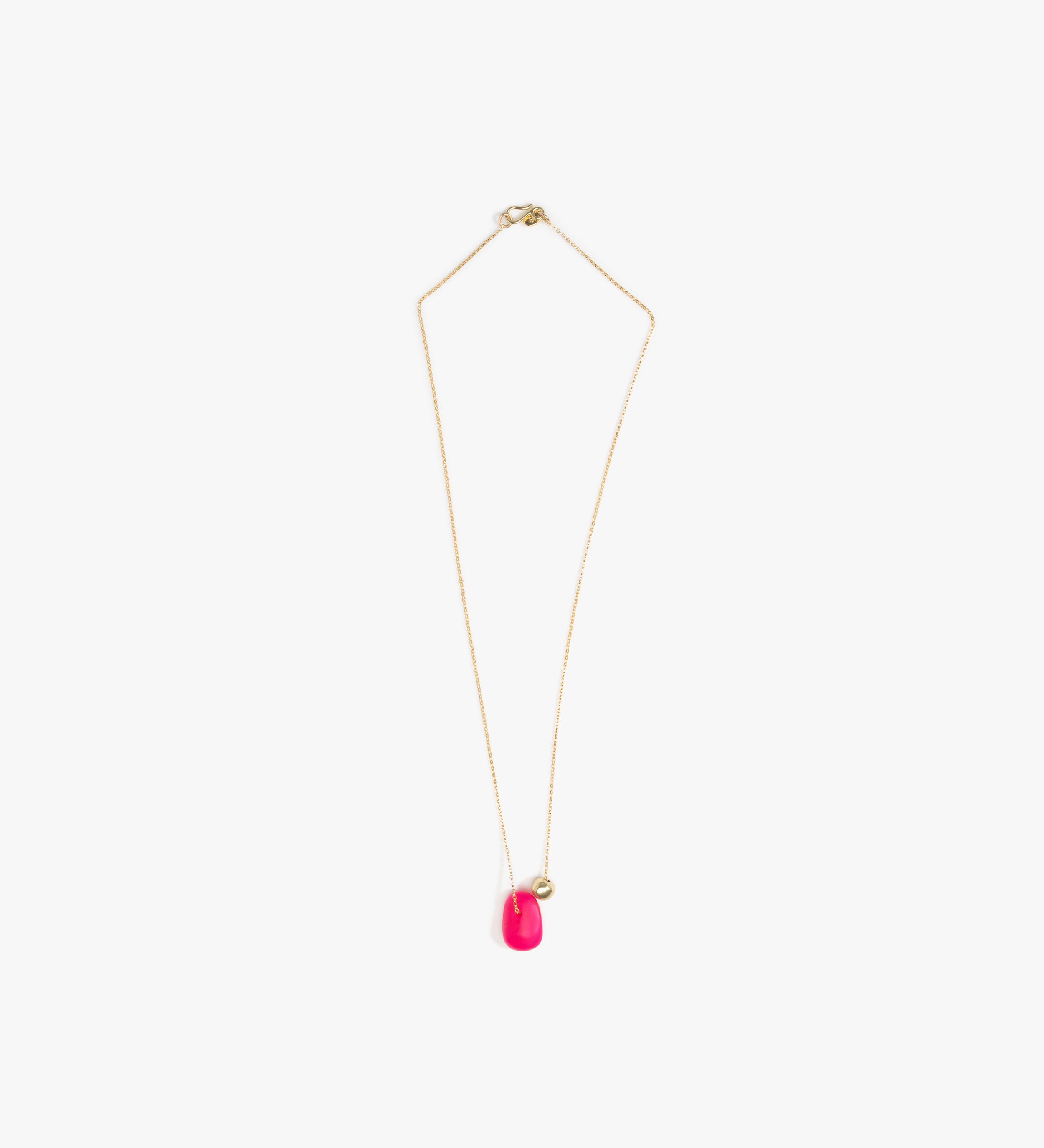 Dinosaur Designs Joie De Vivre Pendant Necklaces in Flamingo Colour resin with Gold-Filled Material