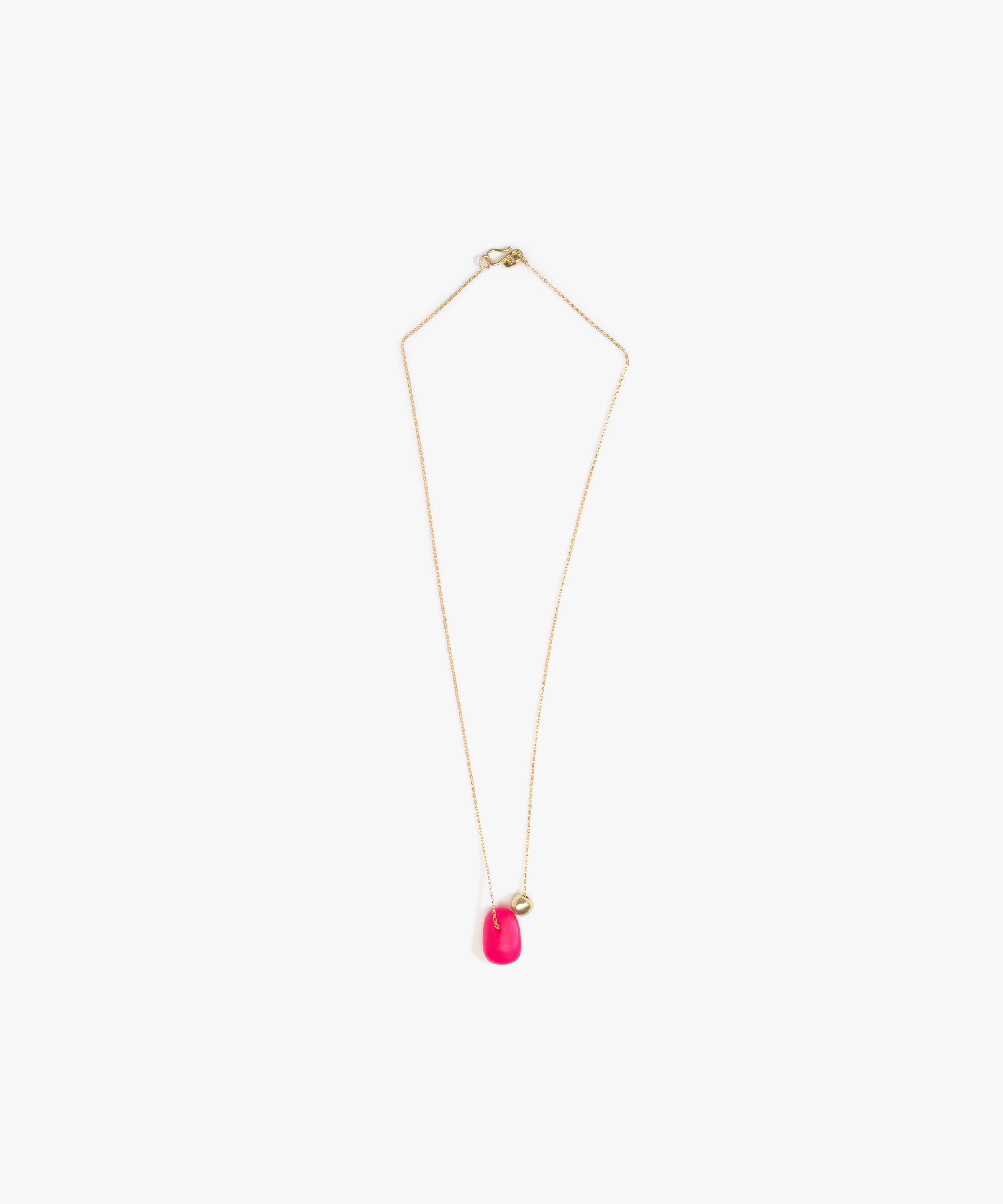 Dinosaur Designs Joie De Vivre Pendant Necklaces in Flamingo Colour resin with Gold-Filled Material