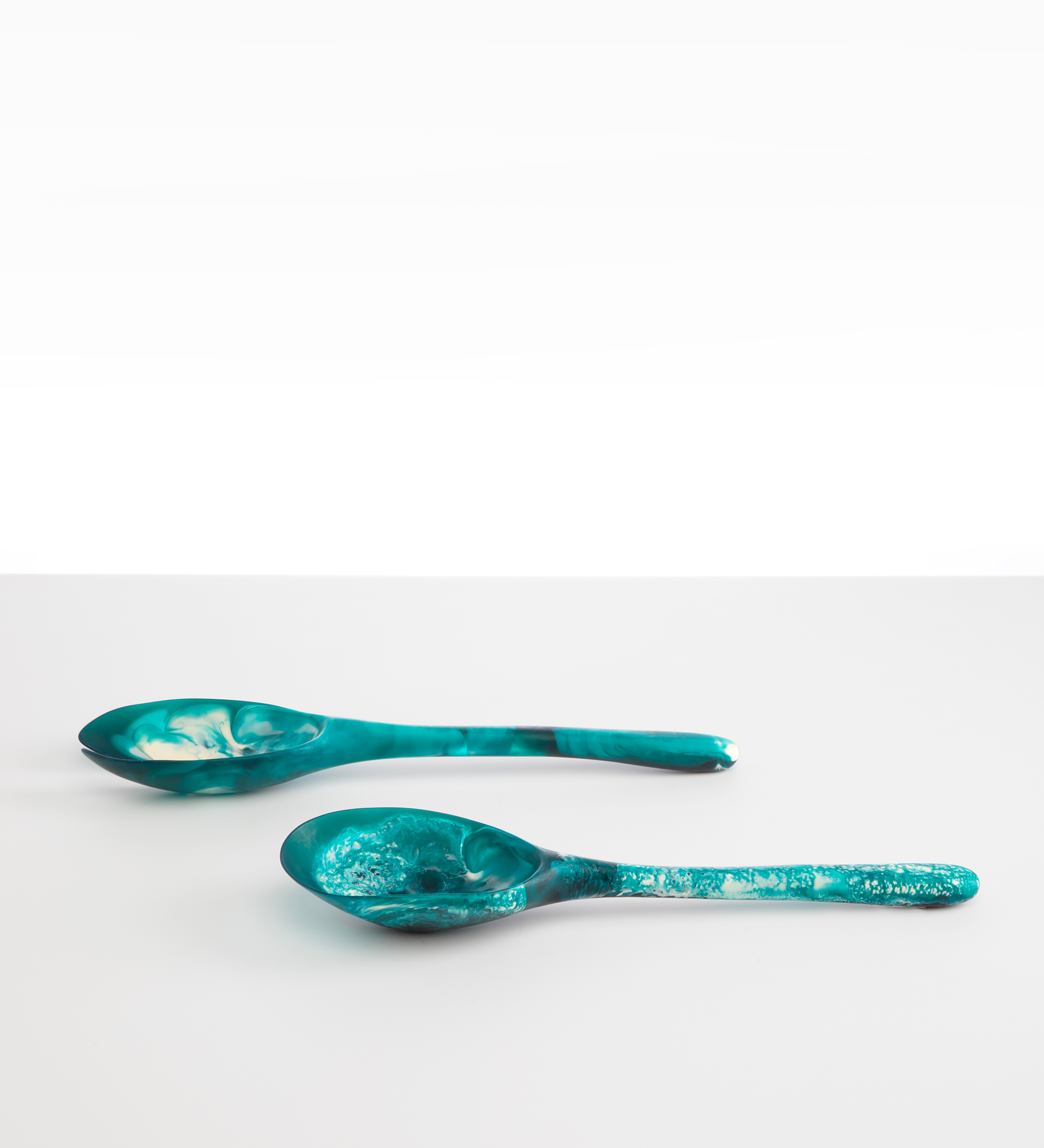 Dinosaur Designs Long Stone Servers Tableware in Lagoon Colour resin