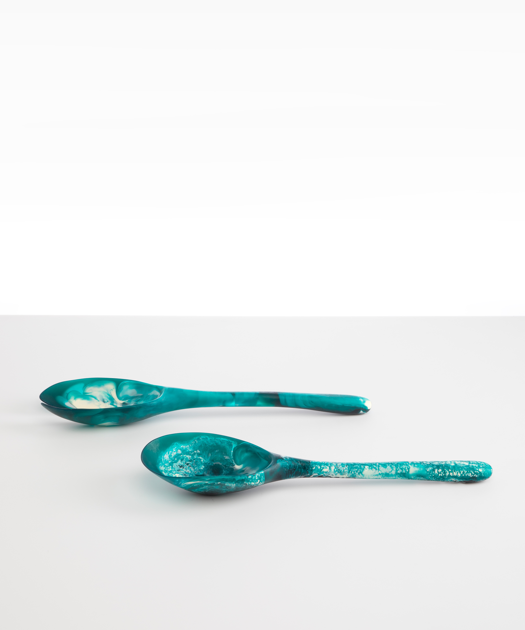 Dinosaur Designs Long Stone Servers Tableware in Lagoon Colour resin