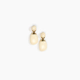 Dinosaur Designs Small River Rock Earrings Earrings in Cream Colour resin with Studs Backing