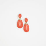 Dinosaur Designs Large River Rock Earrings Earrings in Coral Swirl Colour resin with Studs Backing