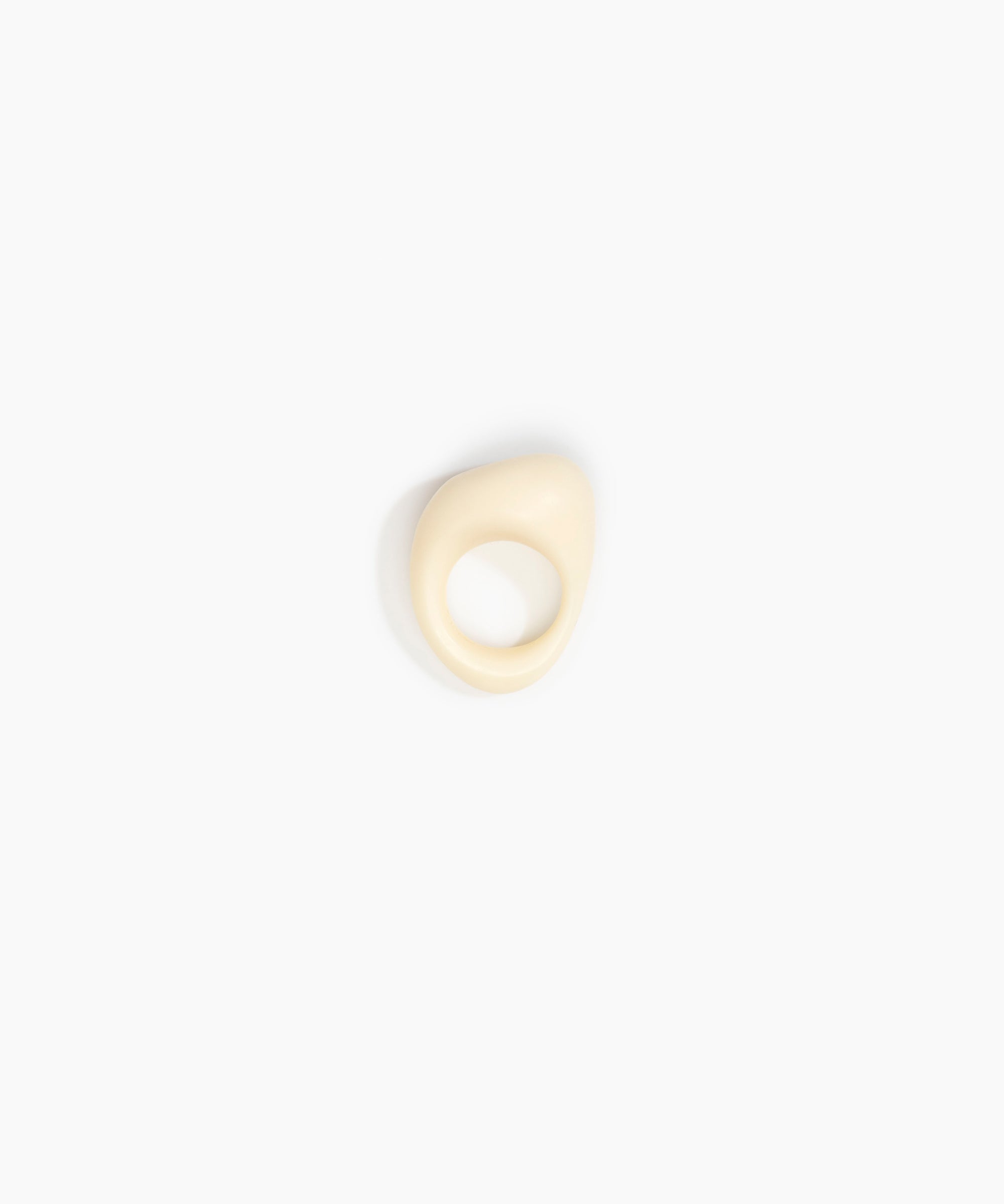 Dinosaur Designs Pebble Ring Rings in Cream Colour resin with Regular Fit