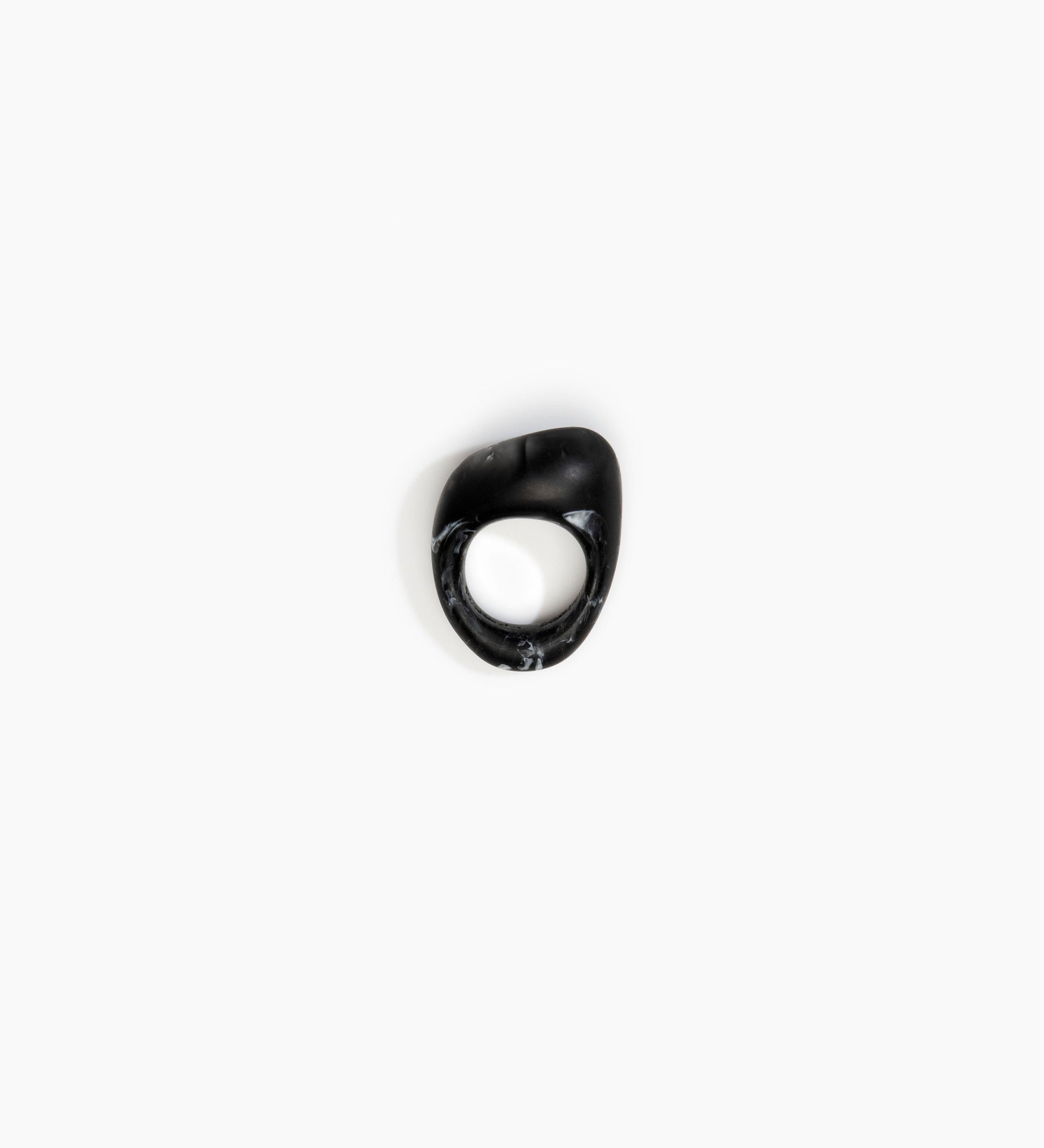 Dinosaur Designs Pebble Ring Rings in Black Marble Colour resin with Regular Fit