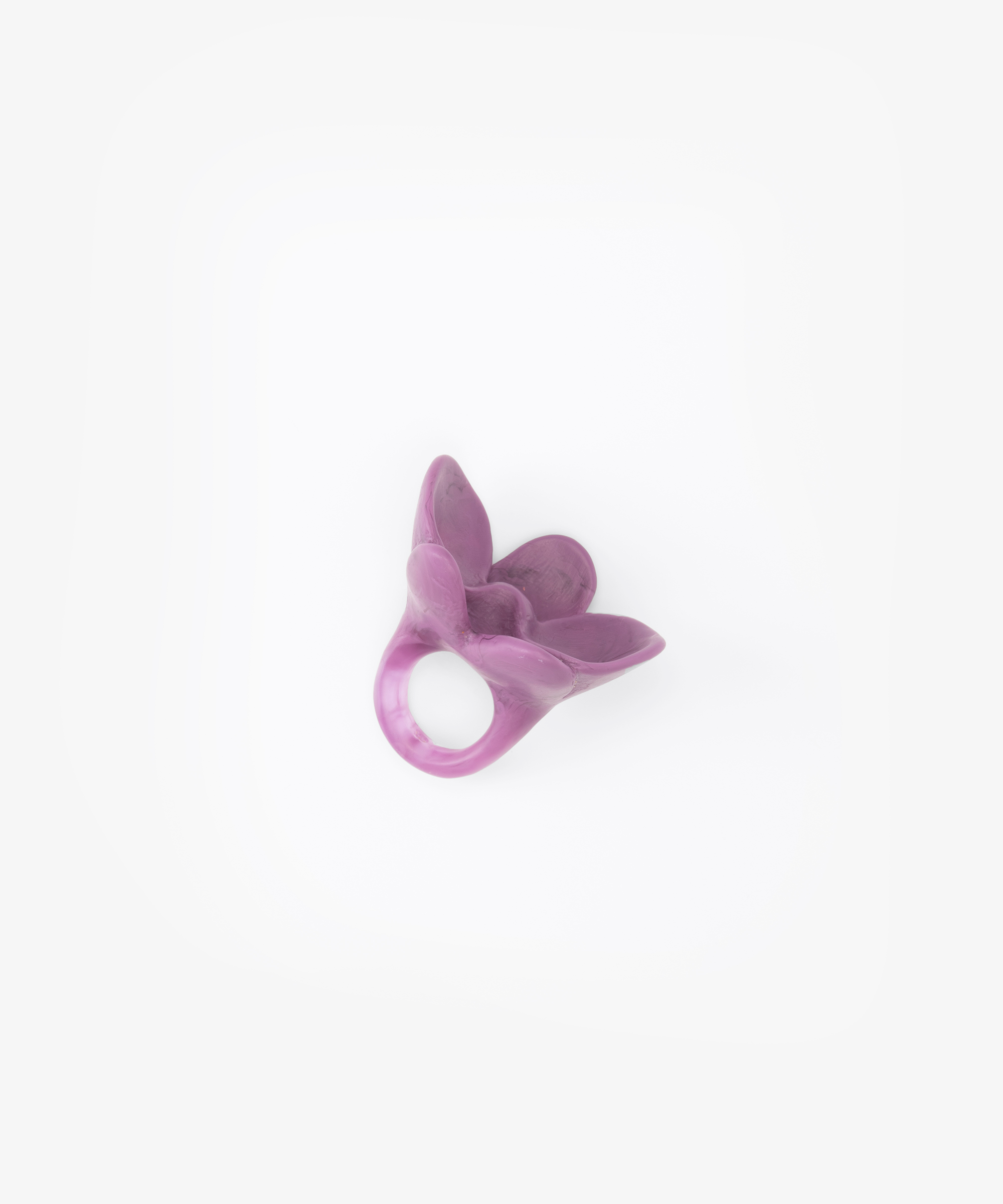 Dinosaur Designs Orchid Ring Rings in Grape Colour resin with Regular Fit