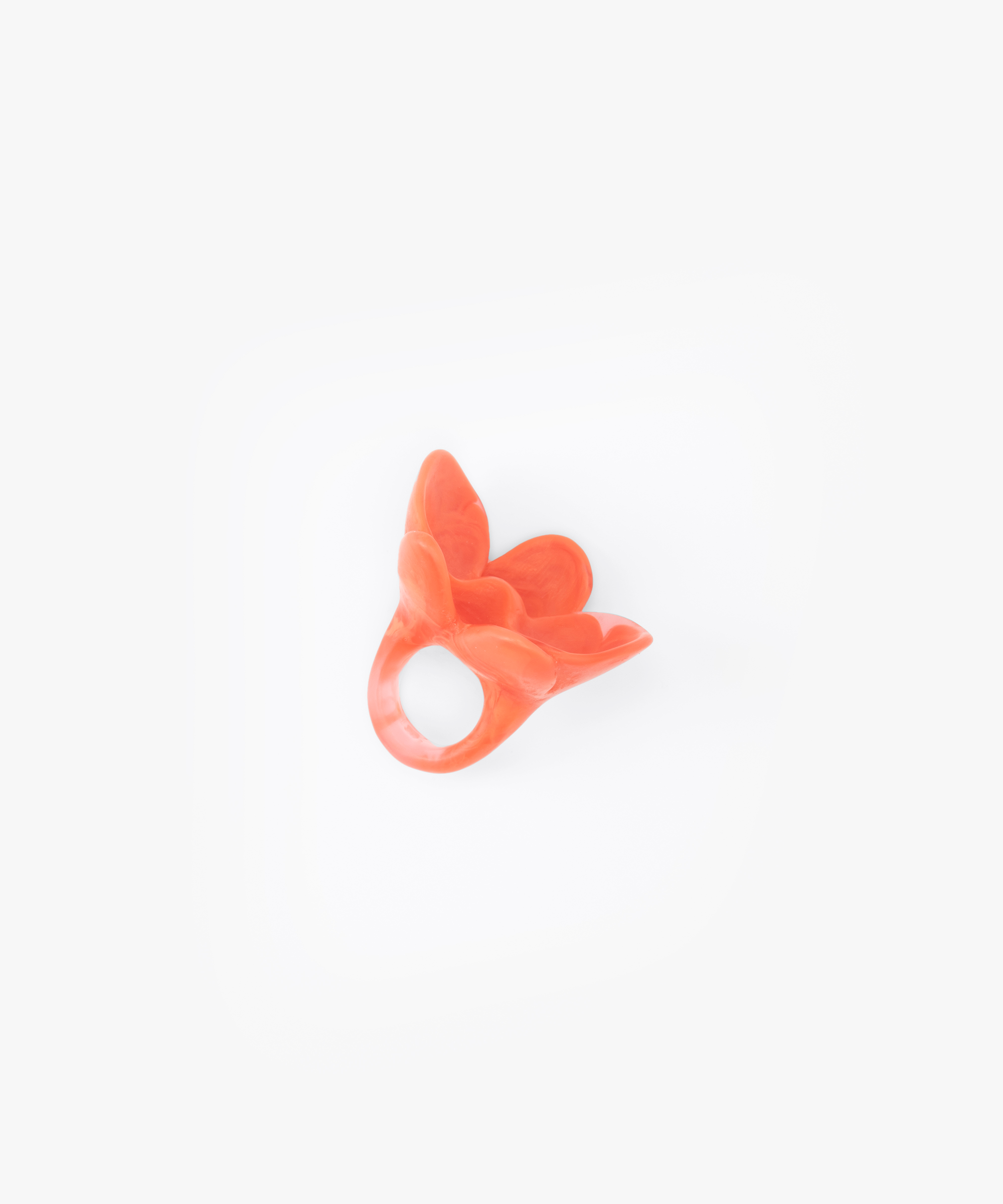 Dinosaur Designs Orchid Ring Rings in Lychee Colour resin with Regular Fit