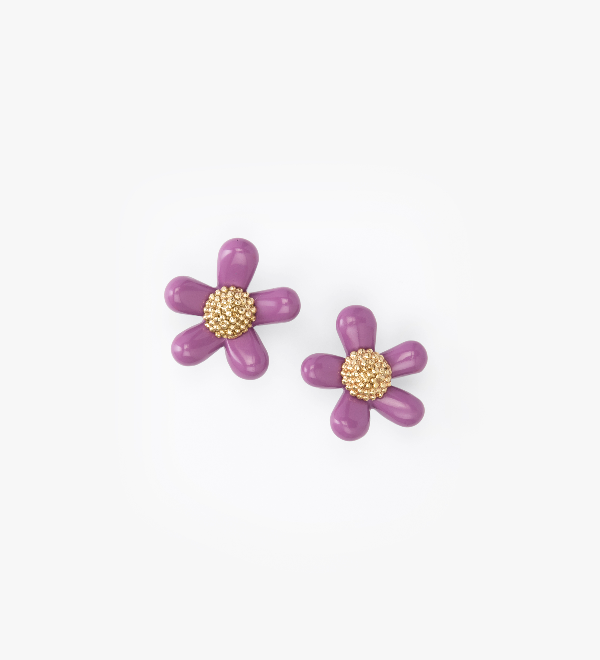 Dinosaur Designs Large Paradise Daisy Earrings Earrings in Grape Colour resin with Studs Backing