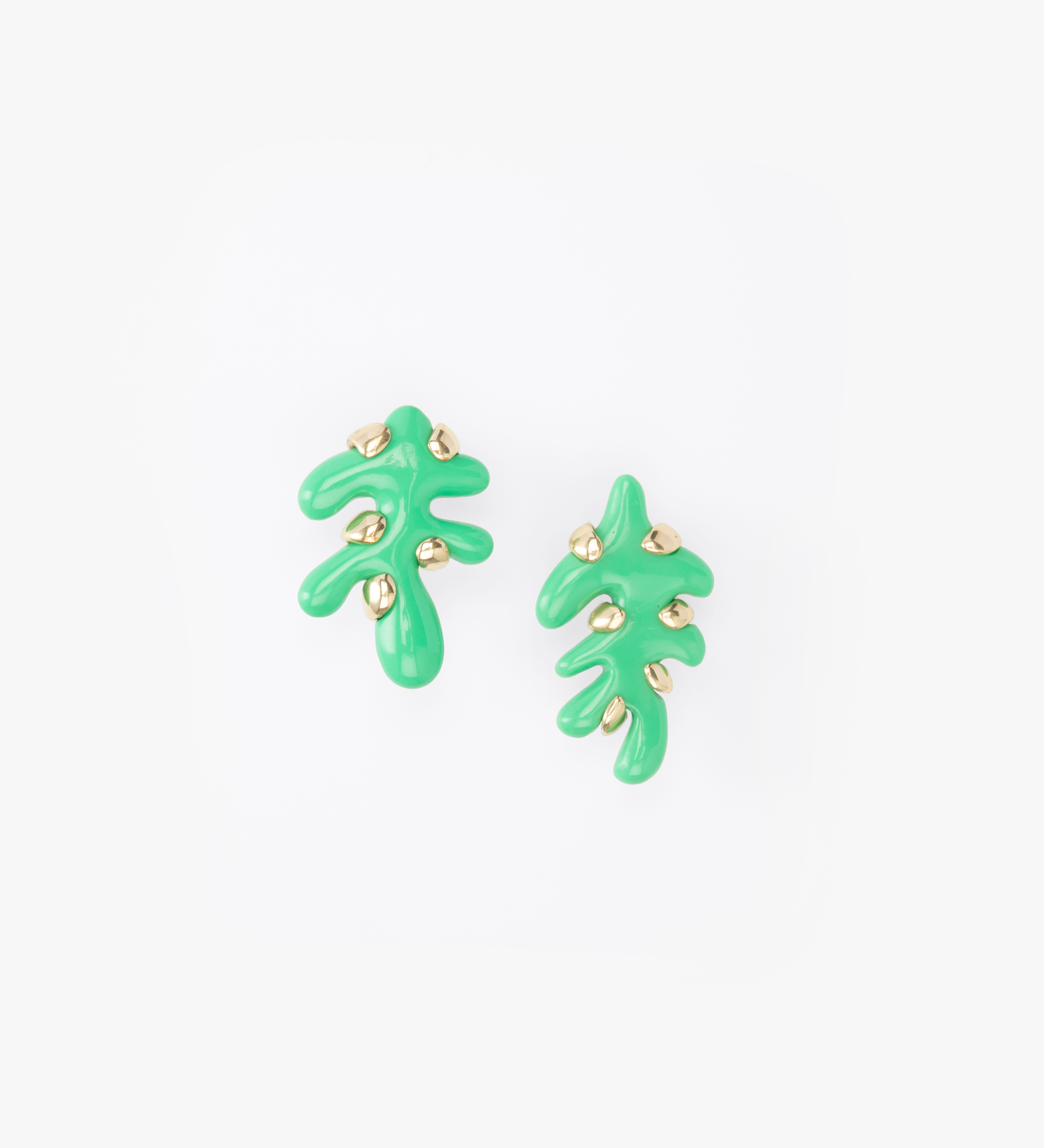 Dinosaur Designs Paradise Leaf Earrings Earrings in Leaf Colour resin with Studs Backing