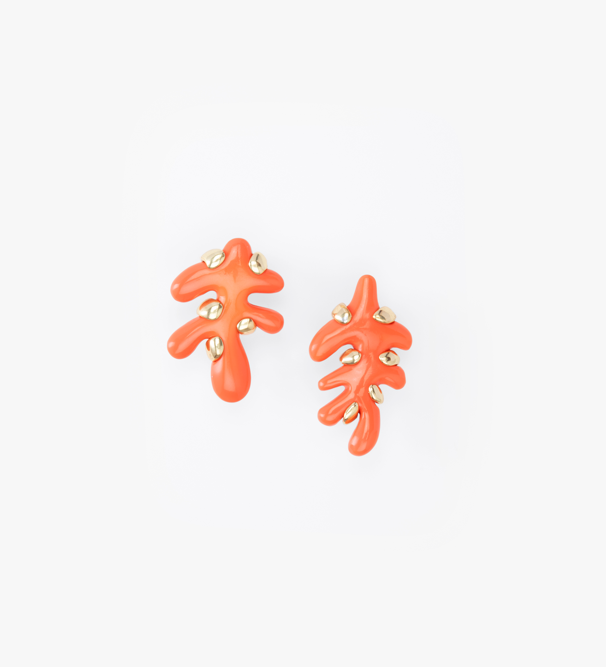 Dinosaur Designs Paradise Leaf Earrings Earrings in Lychee Colour resin with Studs Backing