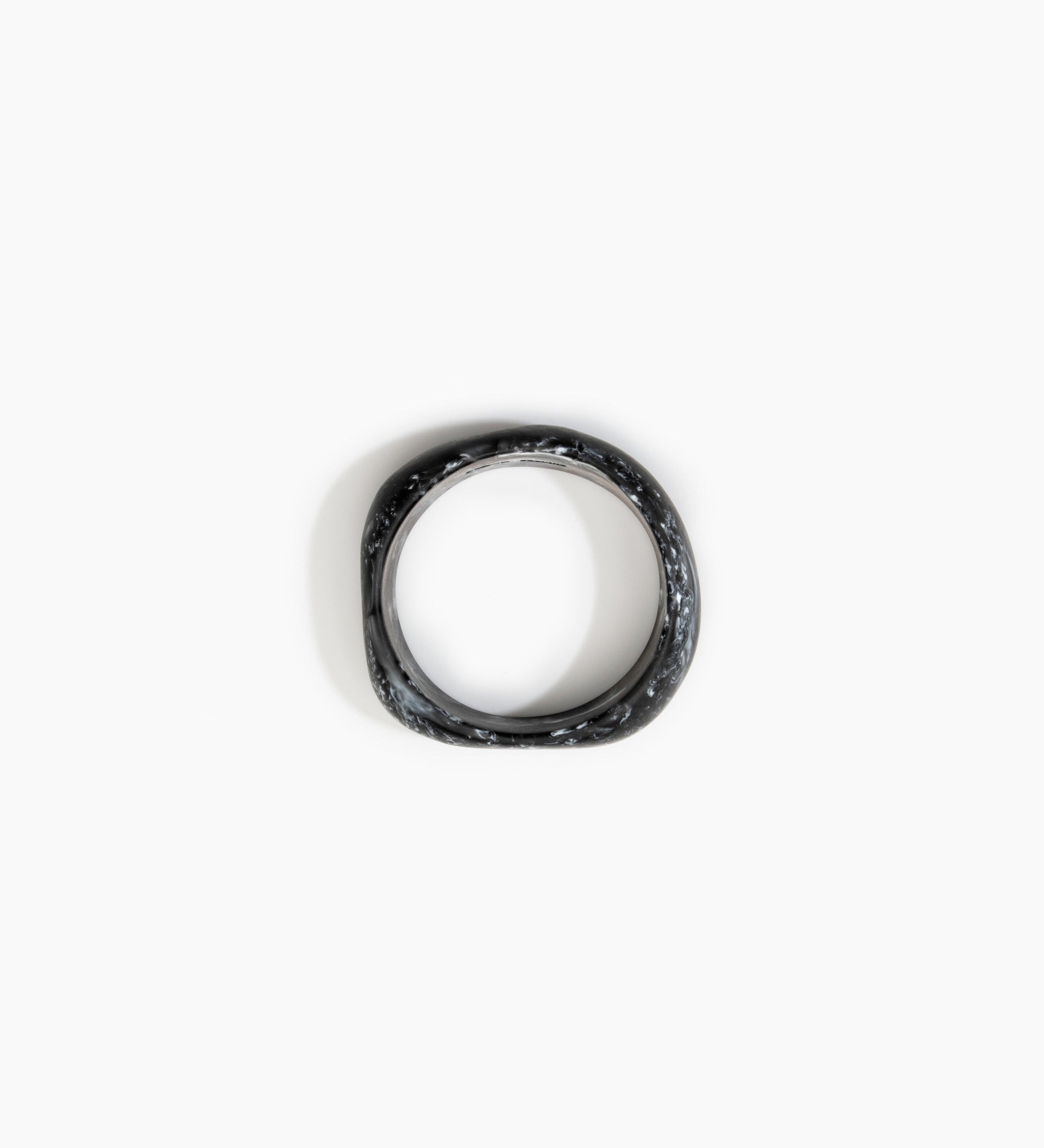 Dinosaur Designs Large Organic Bangle Bracelets in Black Marble Colour resin with Wide Fit