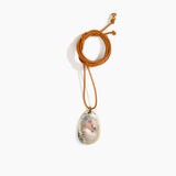 Dinosaur Designs River Rock Pendant on Leather Necklaces in Sandy Pearl Colour resin 