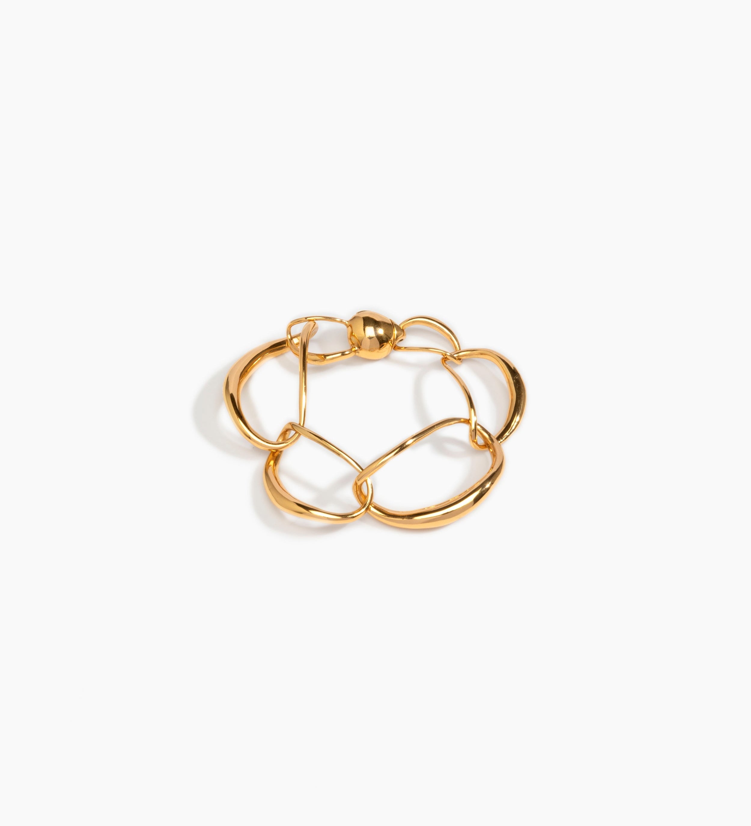 LO Collections Liquid Chain Bracelet Bracelets in 24k Gold-Plated Brass Material with Wide Fit