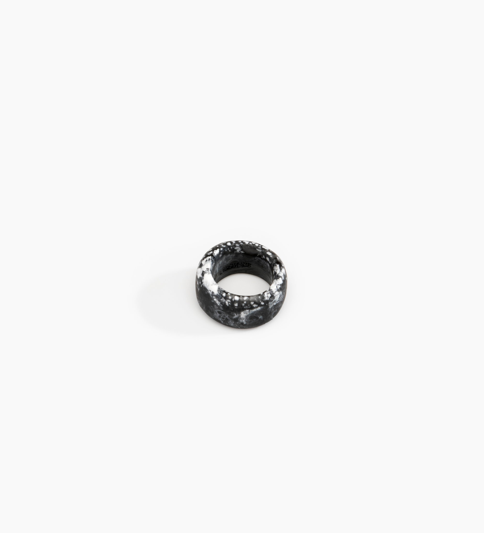 Dinosaur Designs Band Ring Rings in Black Marble Colour resin with Narrow Fit