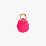 Dinosaur Designs Earth Keyring Keychains in Flamingo Colour resin with Brass Metal