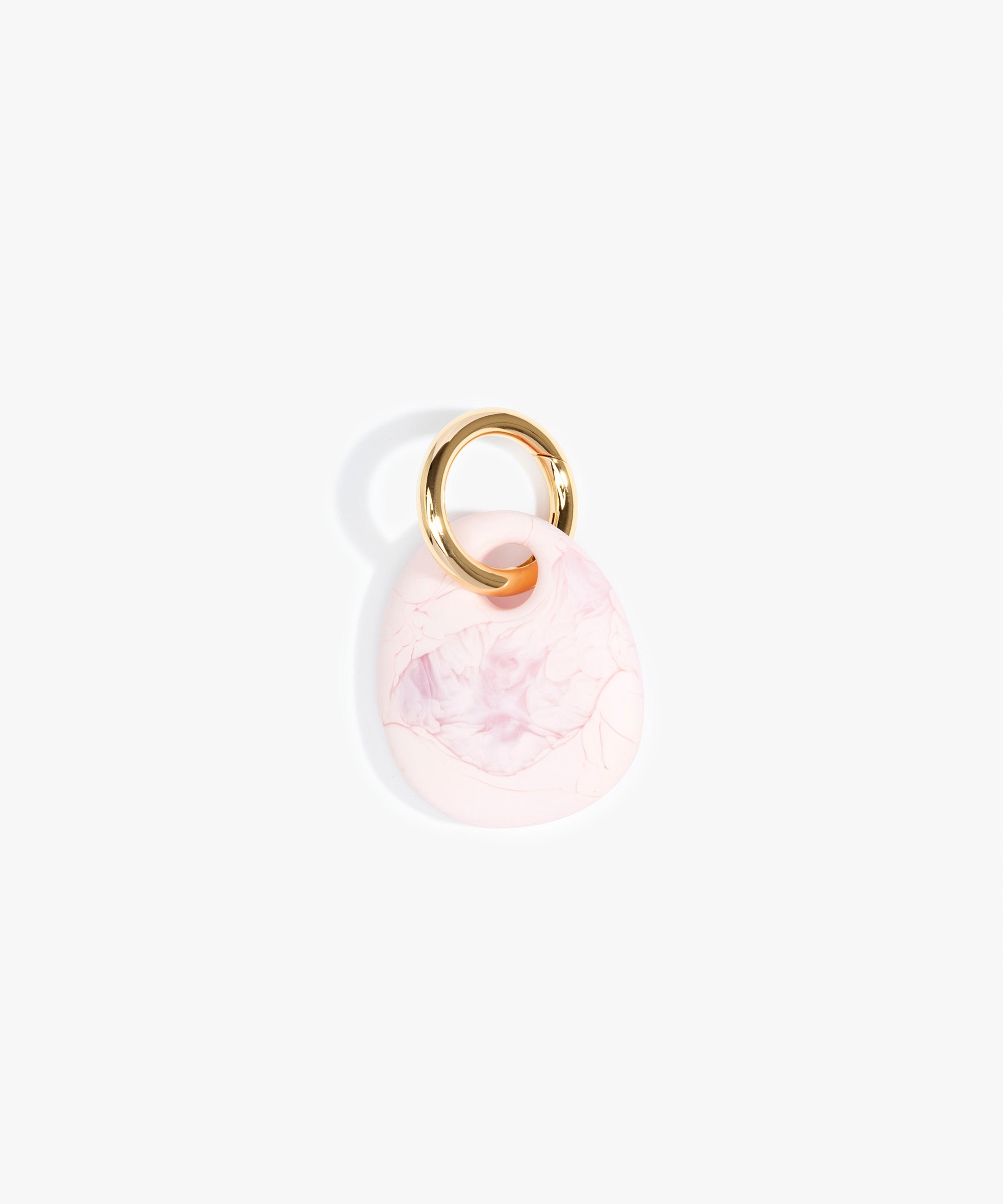 Dinosaur Designs Earth Keyring Keychains in Shell Pink Colour resin with Brass Metal