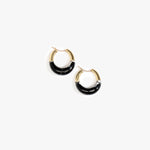 Dinosaur Designs Small Horn Hoop Earrings Earrings in Black Marble Colour resin 