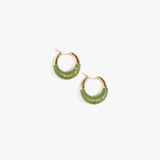 Dinosaur Designs Small Horn Hoop Earrings Earrings in Olive Colour resin 