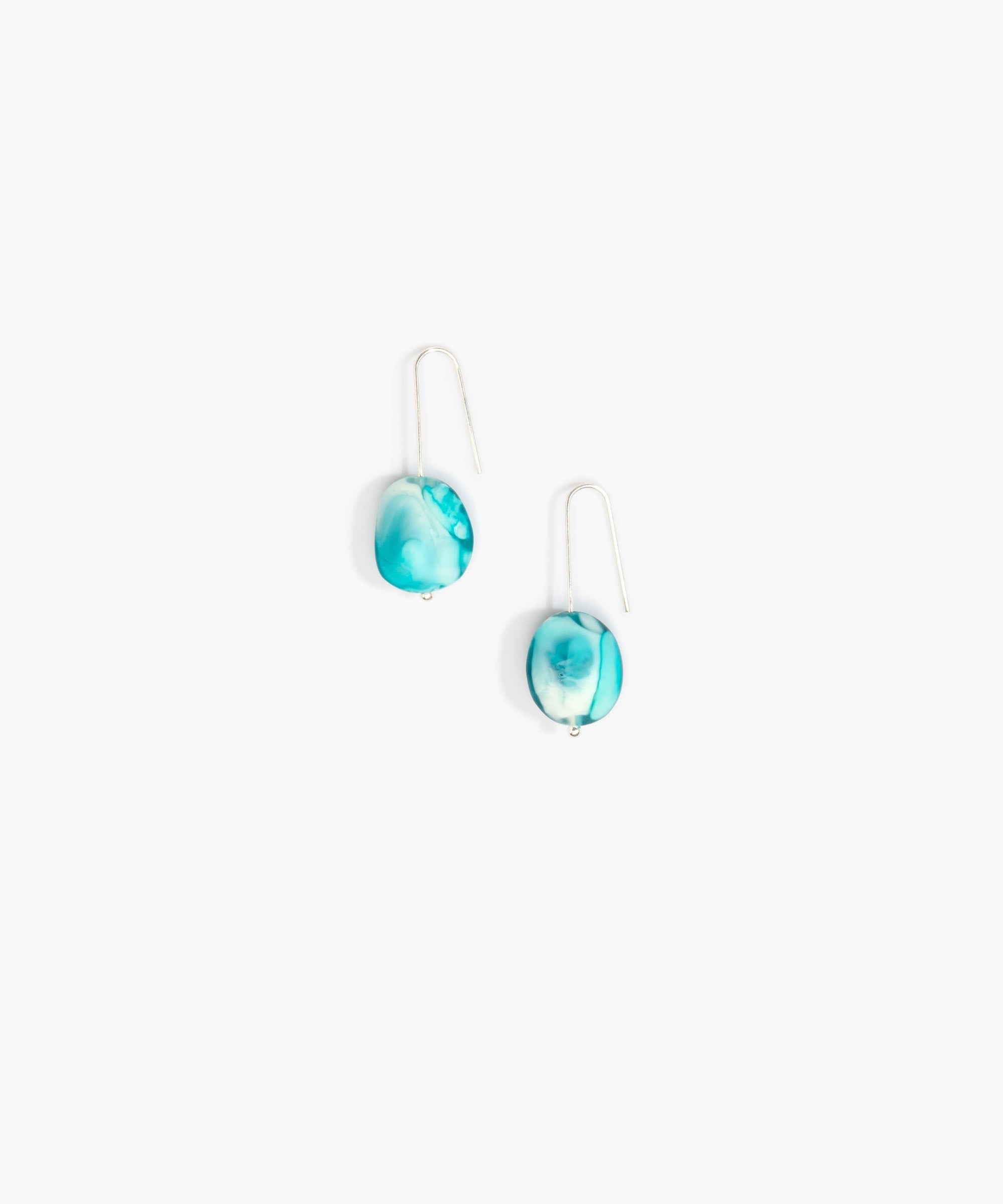 Dinosaur Designs Earth Wire Earrings Earrings in Lagoon Colour resin with 925 Sterling Silver Material