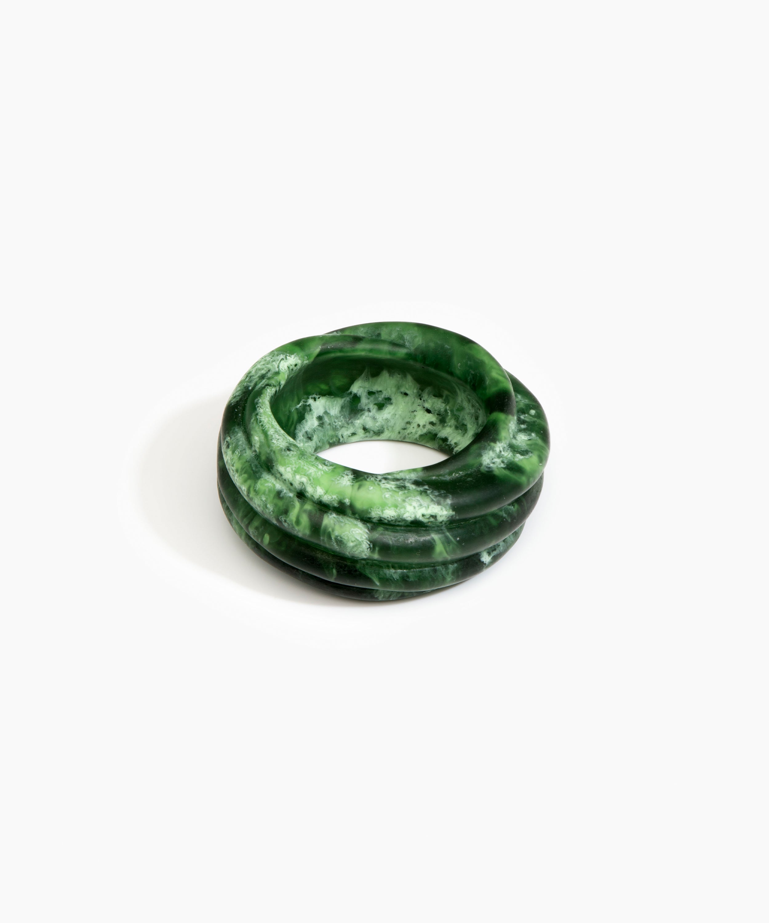 Dinosaur Designs Large Coil Bangle Jewelry in Moss Colour resin with Regular Fit