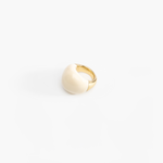 Dinosaur Designs Large Horn Ring Rings in Cream Colour resin with Nano-Coated Brass Material