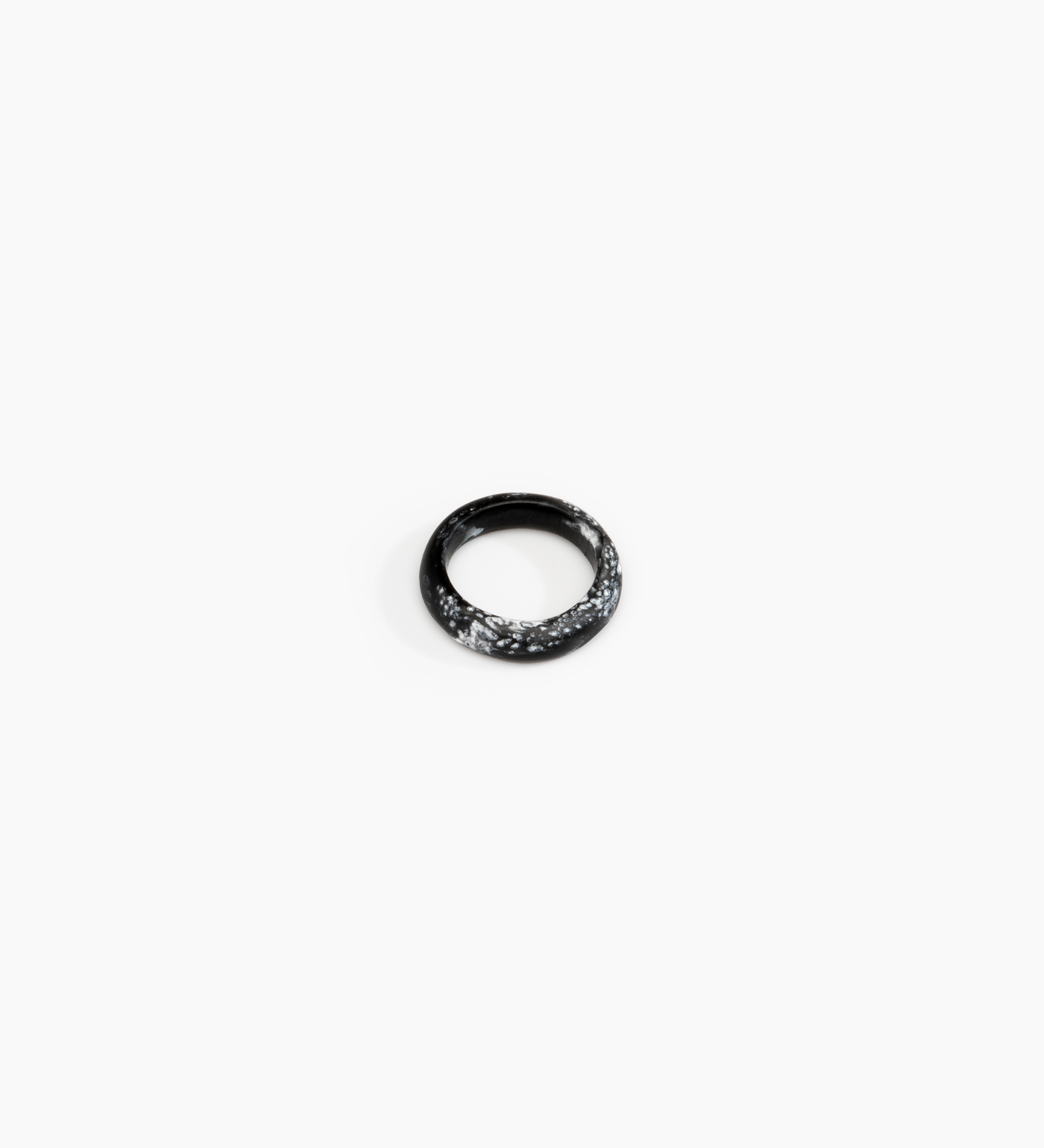 Dinosaur Designs Modern Tribal Band Ring Rings in Black Marble Colour resin with Regular Fit