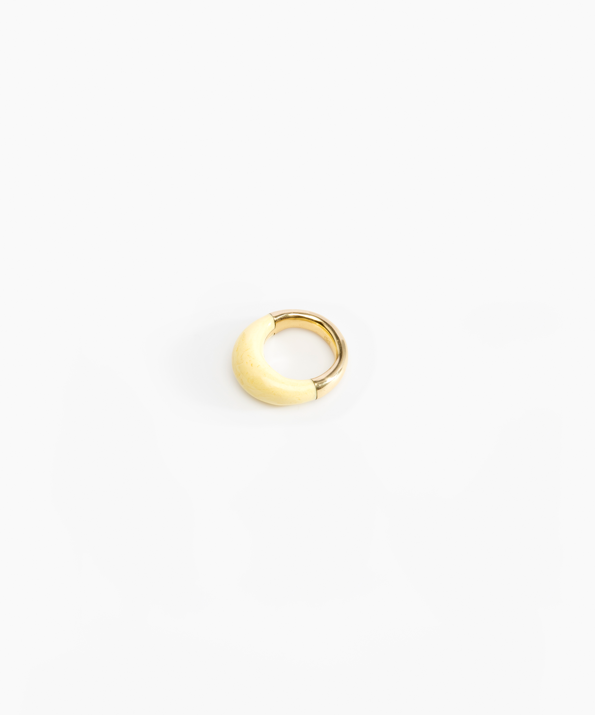 Dinosaur Designs Medium Horn Ring Rings in Lemon Colour resin with Nano-Coated Brass Material