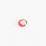 Dinosaur Designs Medium Horn Ring Rings in Parakeet Colour resin with Nano-Coated Brass Material