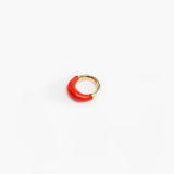 Dinosaur Designs Medium Horn Ring Rings in Coral Pop Colour resin with Nano-Coated Brass Material