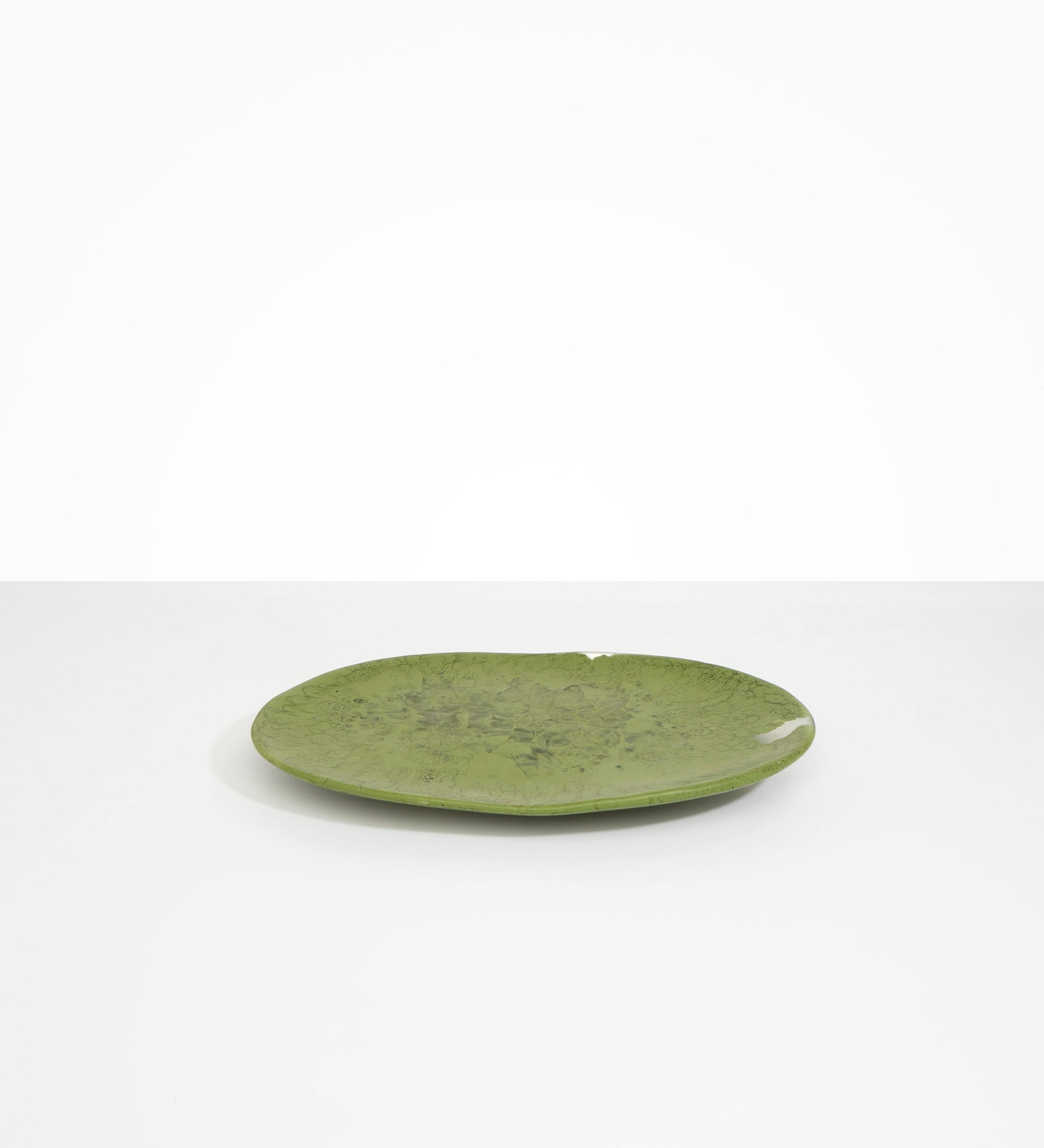 Dinosaur Designs Large Temple Platter Serving Platters in Olive Colour resin