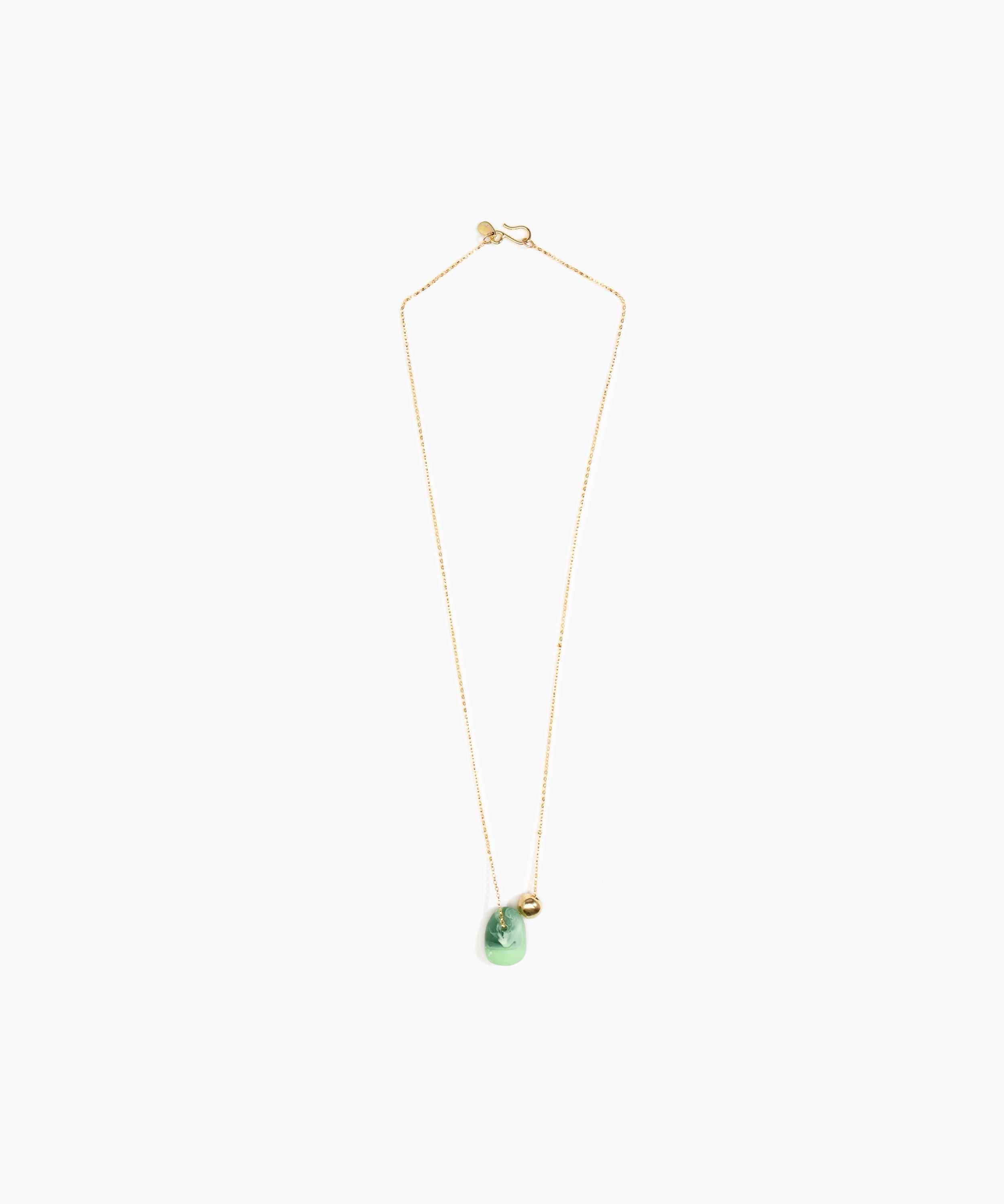 Dinosaur Designs Joie De Vivre Pendant Necklaces in Moss Colour resin with Gold-Filled Material