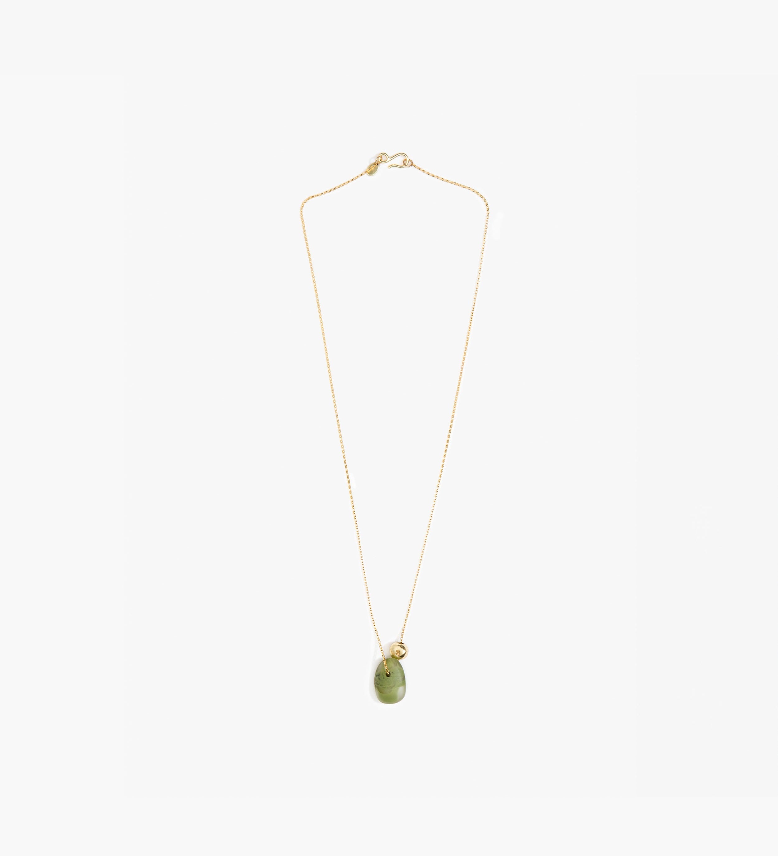 Dinosaur Designs Joie De Vivre Pendant Necklaces in Olive Colour resin with Gold-Filled Material