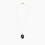 Dinosaur Designs Medium River Rock Pendant Necklaces in Black Marble Colour resin with Gold-Filled Material