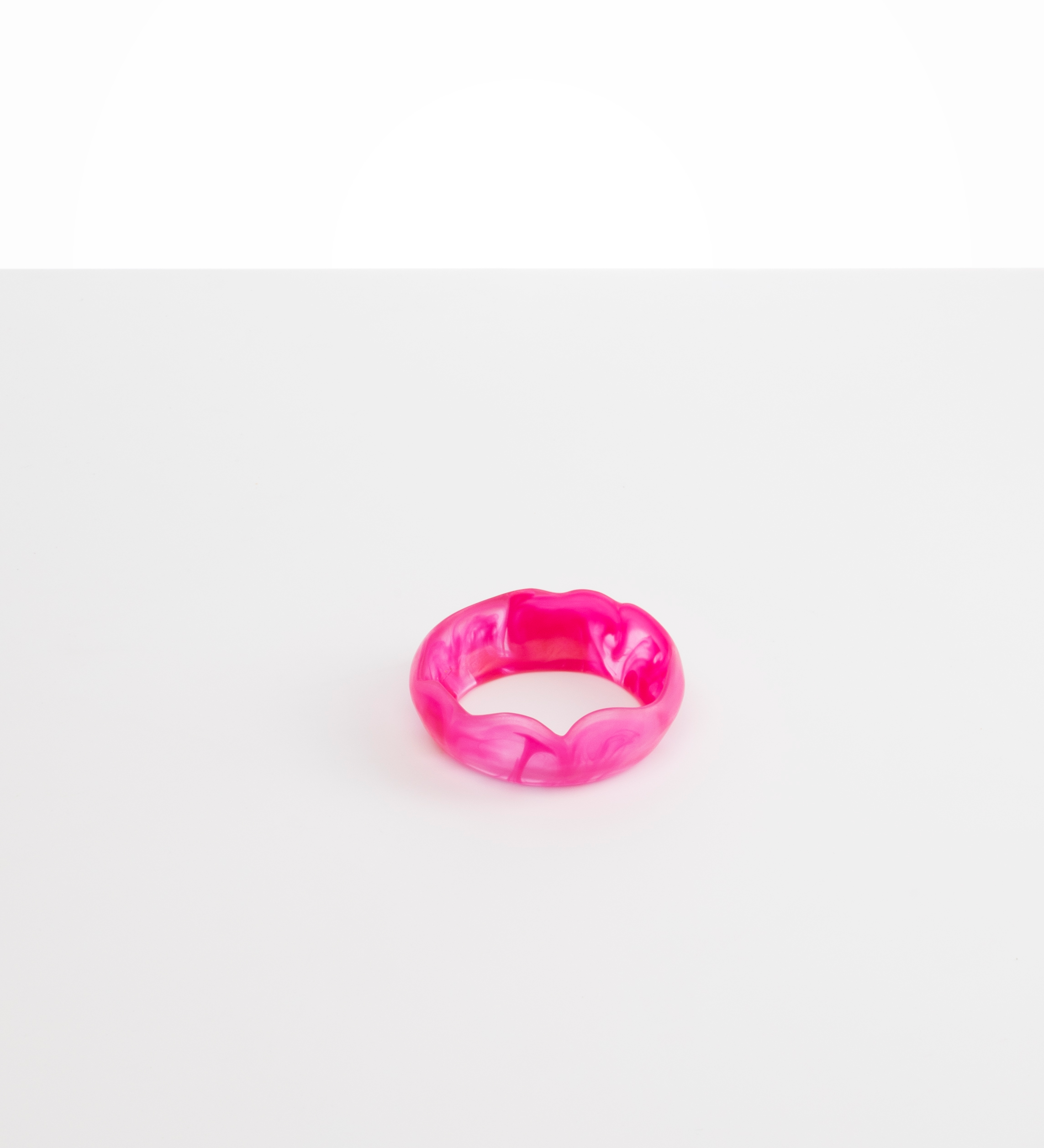 Dinosaur Designs Paradise Bangle Bracelets in Flamingo Colour resin with Wide Fit