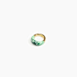 Dinosaur Designs Medium Horn Ring Rings in Moss Colour resin with Nano-Coated Brass Material