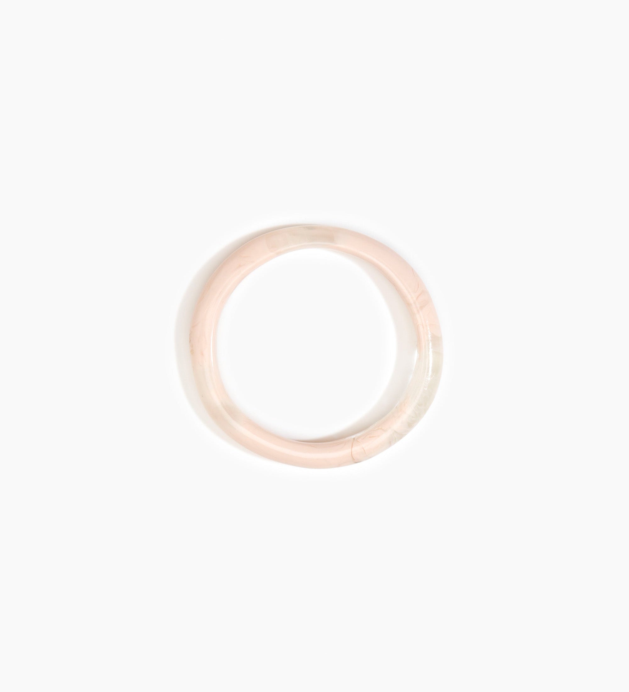 Dinosaur Designs Polished Classic Wishbone Bangle Bracelets in Rose Swirl Colour resin with Wide Fit