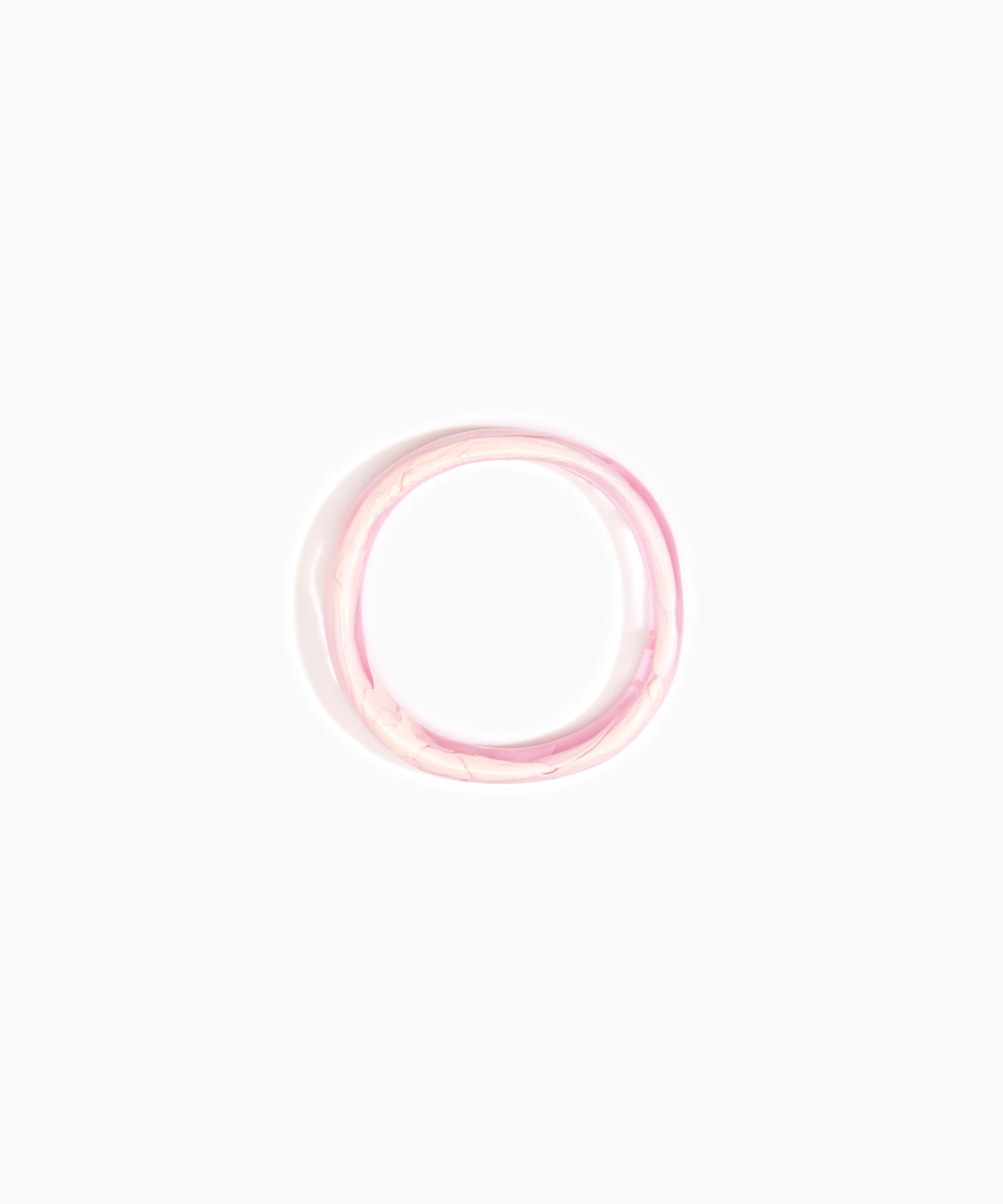 Dinosaur Designs Polished Classic Wishbone Bangle Bracelets in Shell Pink Colour resin with Wide Fit