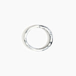 Dinosaur Designs Polished Classic Wishbone Bangle Bracelets in White Marble Colour resin with Wide Fit