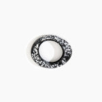 Dinosaur Designs Medium Rock Bangle Bracelets in Black Marble Colour resin with Wide Fit