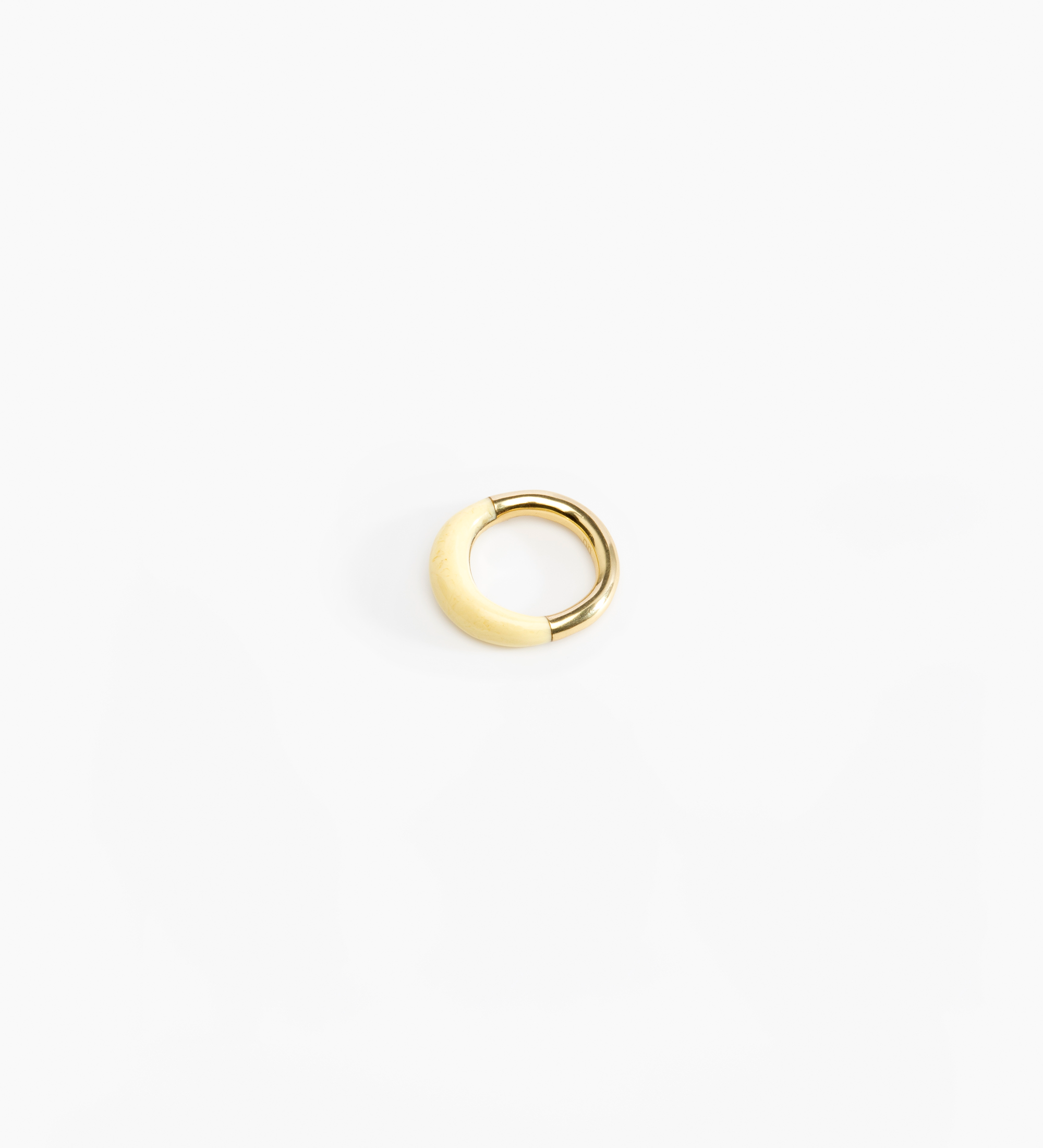 Dinosaur Designs Small Horn Ring Rings in Lemon Colour resin with Nano-Coated Brass Material