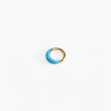 Dinosaur Designs Small Horn Ring Rings in Sky Colour resin with Nano-Coated Brass Material