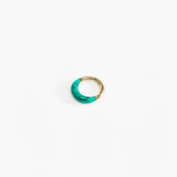 Dinosaur Designs Small Horn Ring Rings in Mineral Swirl Colour resin with Nano-Coated Brass Material