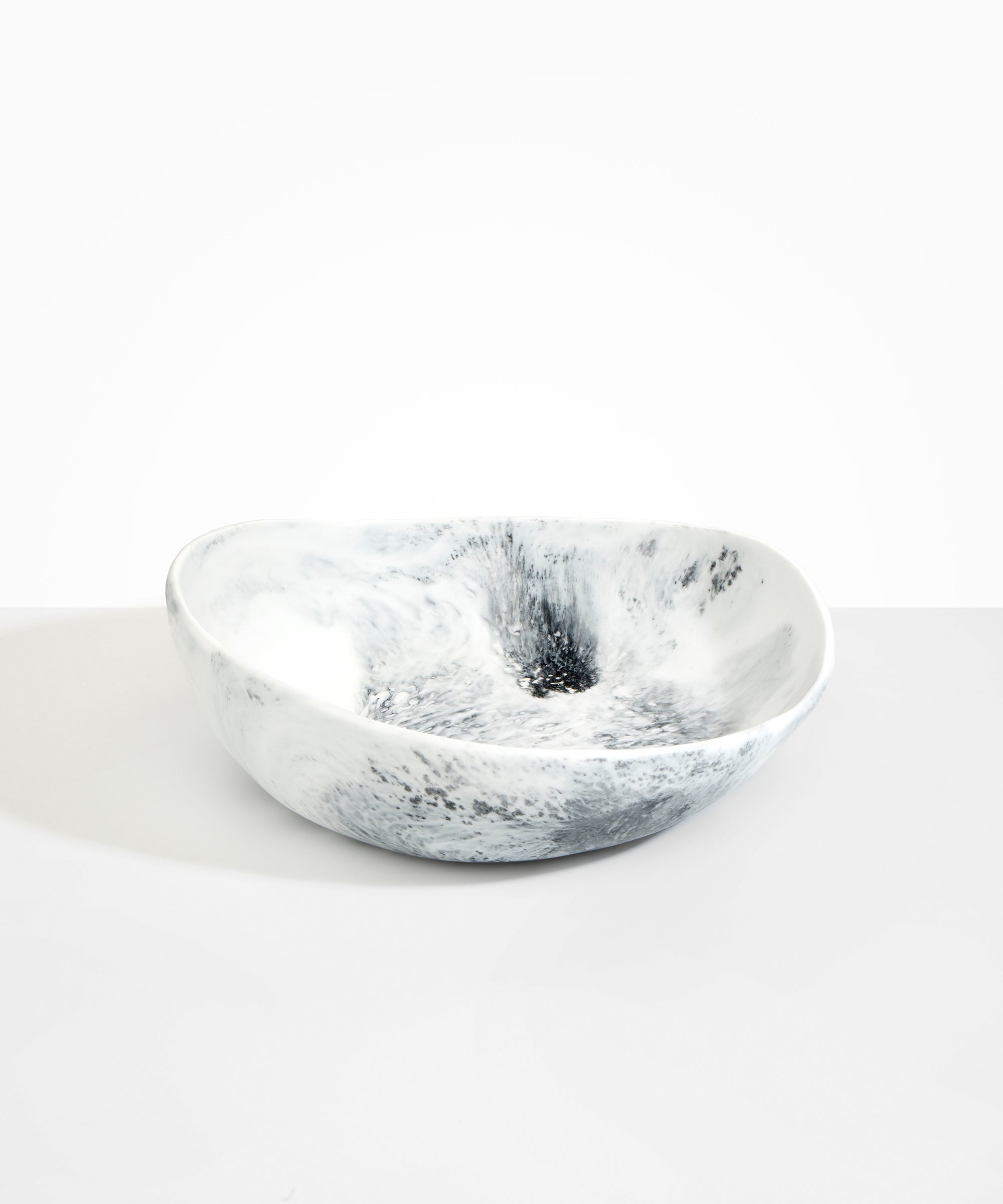 Dinosaur Designs Large Flow Bowl Bowls in White Marble Colour resin