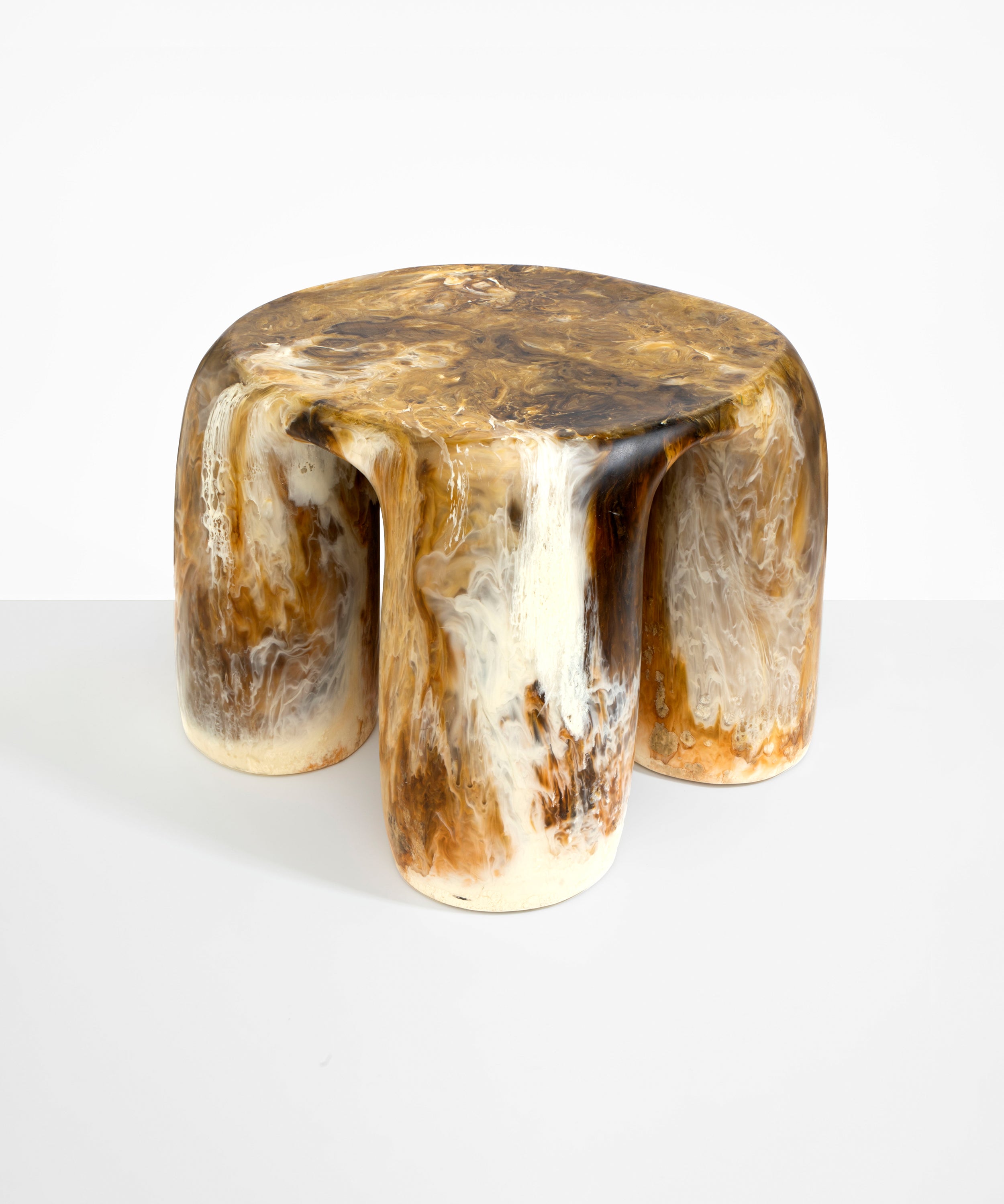 Dinosaur Designs 4 Leg Rock Tower Table End Tables in Light Horn Colour resin 